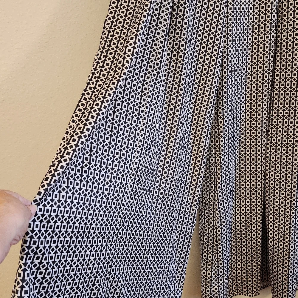 HYFVE Elastic Wide Leg Ribbed High Waist Pull On Pants JUNIORS Size L GEOMETRIC. - Picture 3 of 15